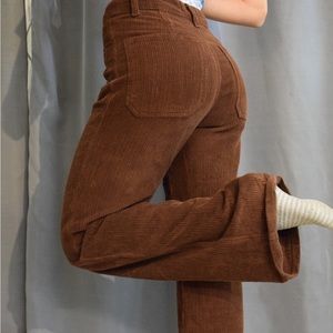 wide leg brown corduroy pants
